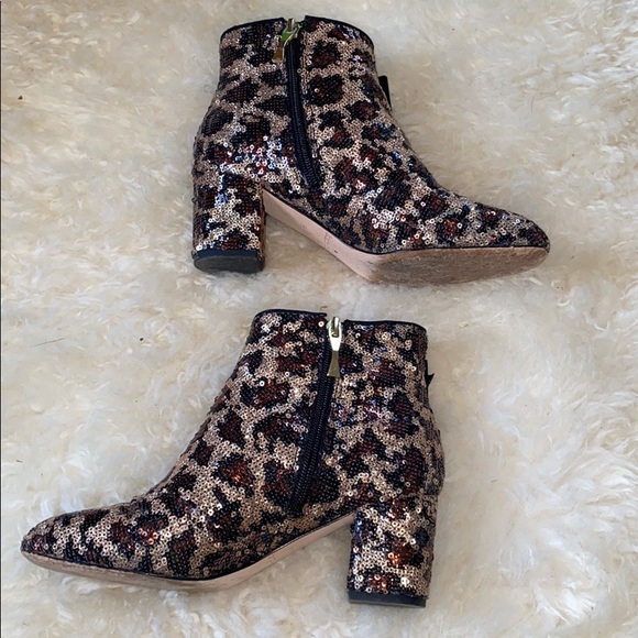 Kate Spade ♠️ black & gold Langley Bow Booties - Picture 5 of 8